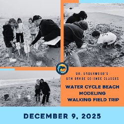 Mr. Underwood's 6th Grade Science Classes - Water Cycle Beach Modeling Walking Field Trip - December 9, 2025